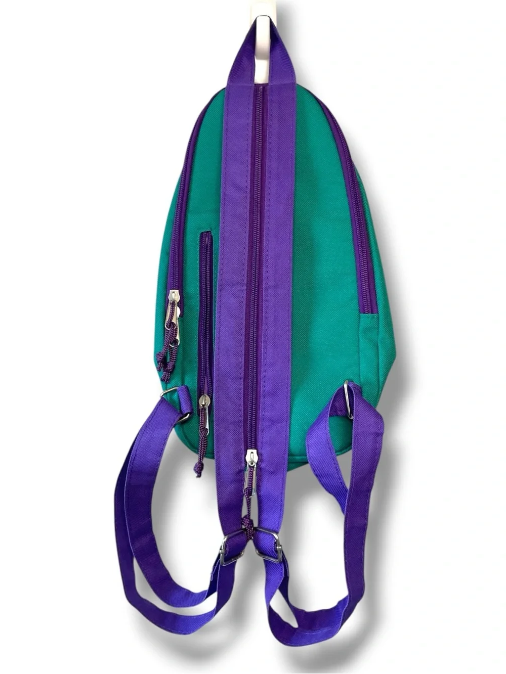 Girl Scouts Mini Backpack Teal Purple Convertible Travel Daypack Trefoil Logo